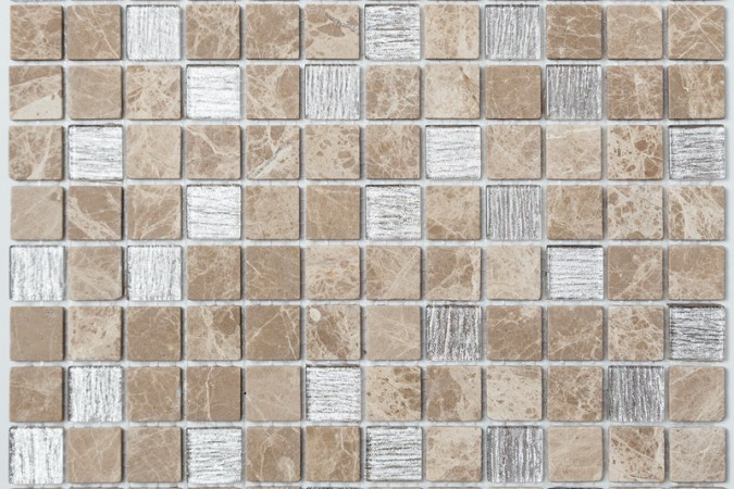 Мозаика NS Mosaic K-754 мрамор стекло матовая 29,8x29,8см