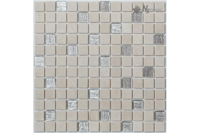 Фото Мозаика NS Mosaic K-755 мрамор стекло матовая 29,8x29,8см - 1