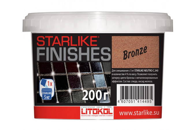 Декоративная добавка бронзового цвета STARLIKE FINISHES  BRONZE 200г