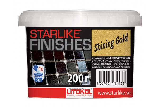 Декоративная добавка золотого цвета STARLIKE FINISHES SHINING GOLD 200г