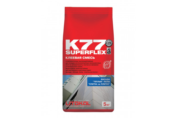 Фото Клей для укладки плитки SUPERFLEX K77 (класс С2 TE S1) 5кг - 1