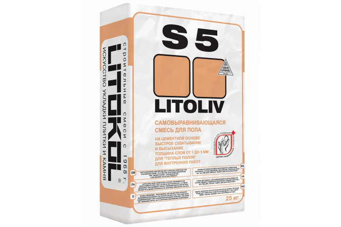 Самовыравнивающаяся смесь для пола LITOLIV S5 25кг