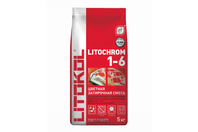 Цементная затирочная смесь LITOCHROM 1-6 C руб белый 5кг