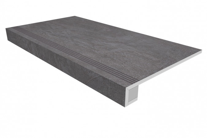 Комплект (Ступень SR06 (33x120) непол. (прямоугол. бортик) с насечками + Подступенок (14,5x120))